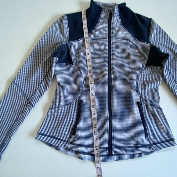 Lululemon Form Navy Gingham Jacket In Inkwell Sz 12 - Picture 9 of 12